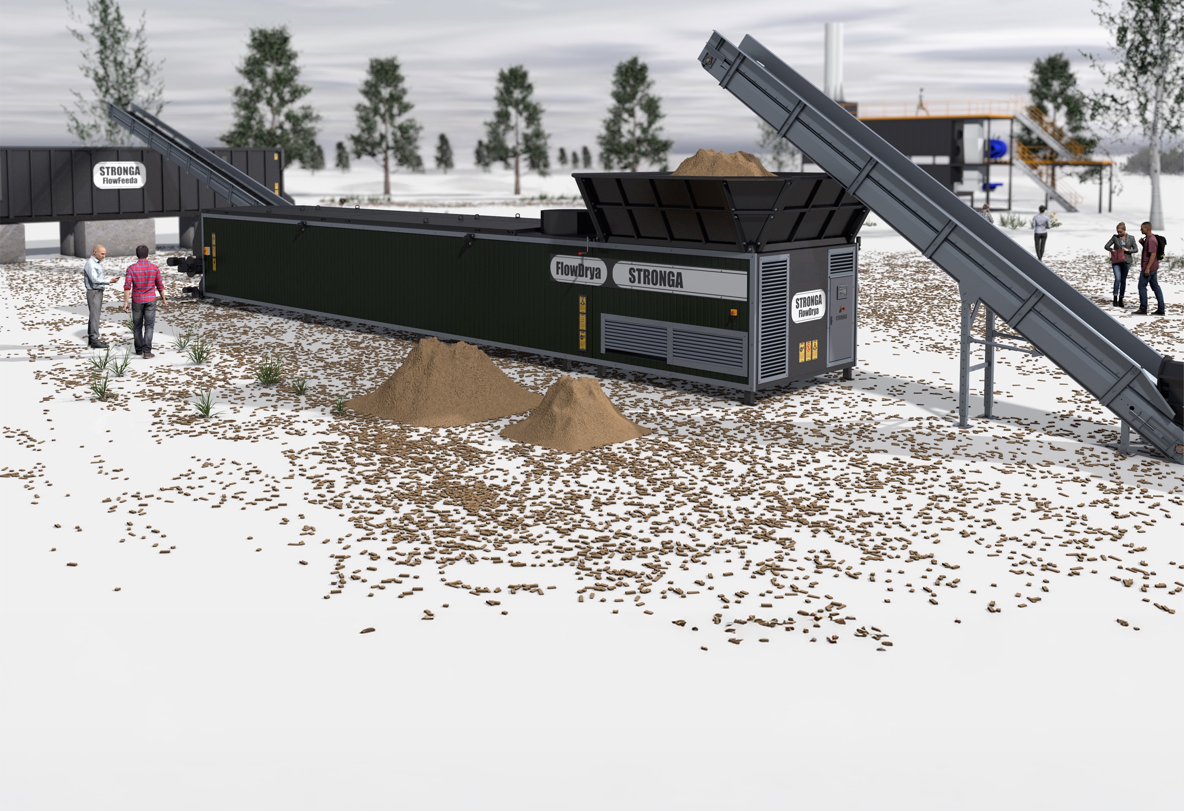 FlowDrya continuous drying system for biomass and industrial materials