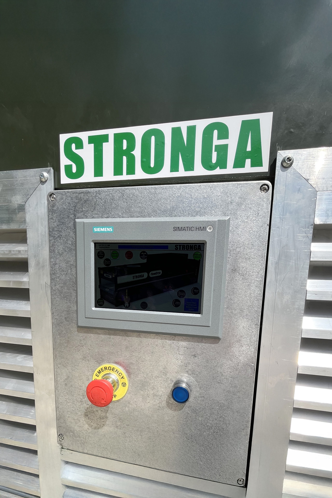 DryStation HMI touchscreen controls