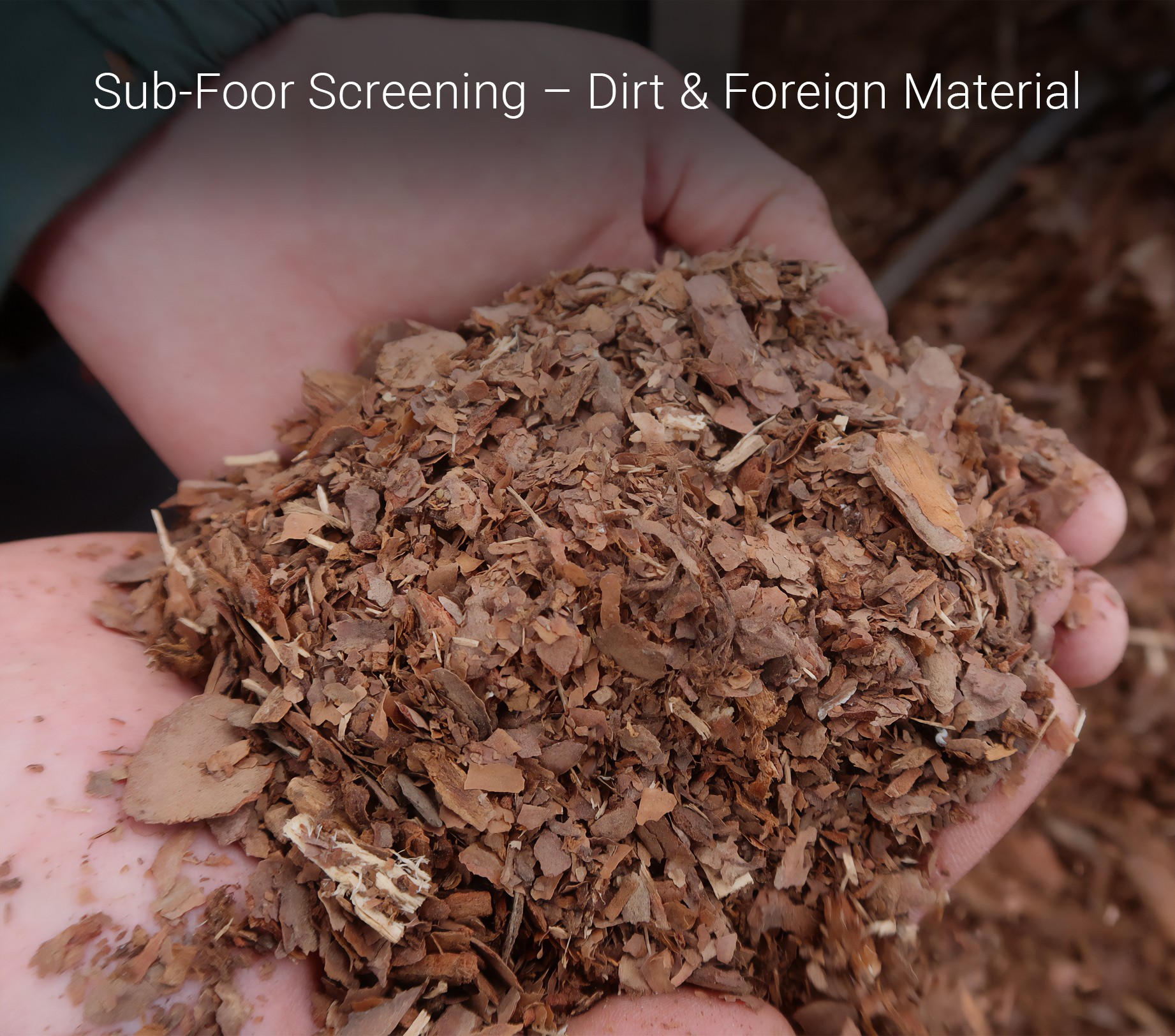 Screened sub-floor fines material extracted from the FlowDrya